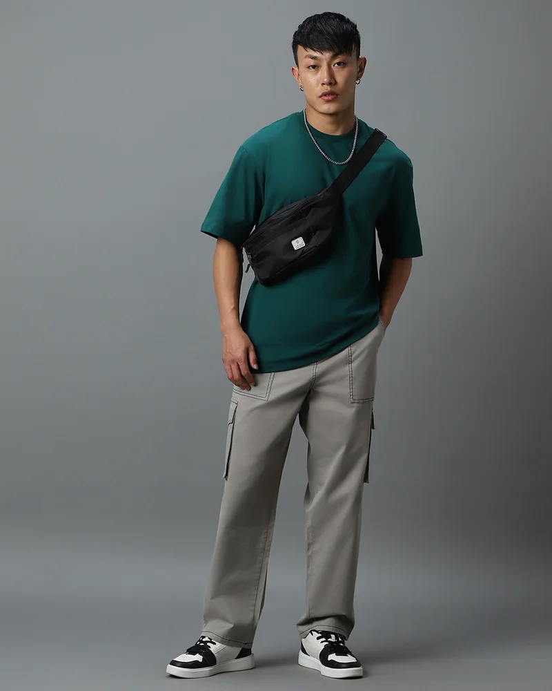 bewakoof  Men's Grey Straight Fit Cargo Pants for Men | Best Price UAE